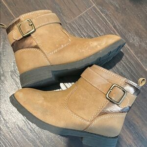 Stylish Tan Kids Boots with Buckle